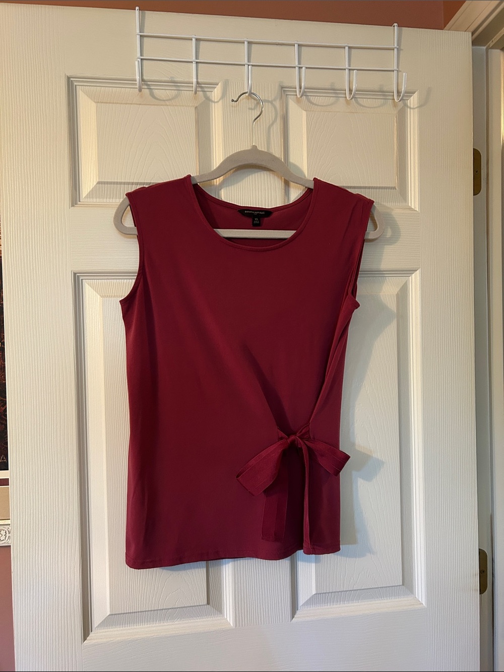 Banana Republic Sleeveless Side-Tie Tank Top - Burgundy